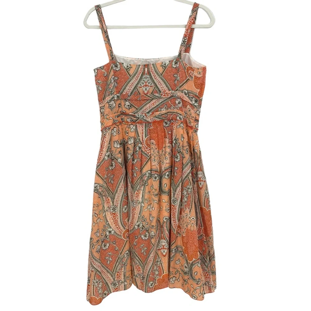 Ann Taylor Fit and Flare Pleated Sleeveless Cotton/Silk Midi Dress Sz 10 - Picture 4 of 16